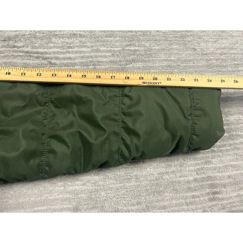 Old Navy‎ Puffer Jacket Womens L Olive Green Faux Fur Hood Quilted Winter Coat